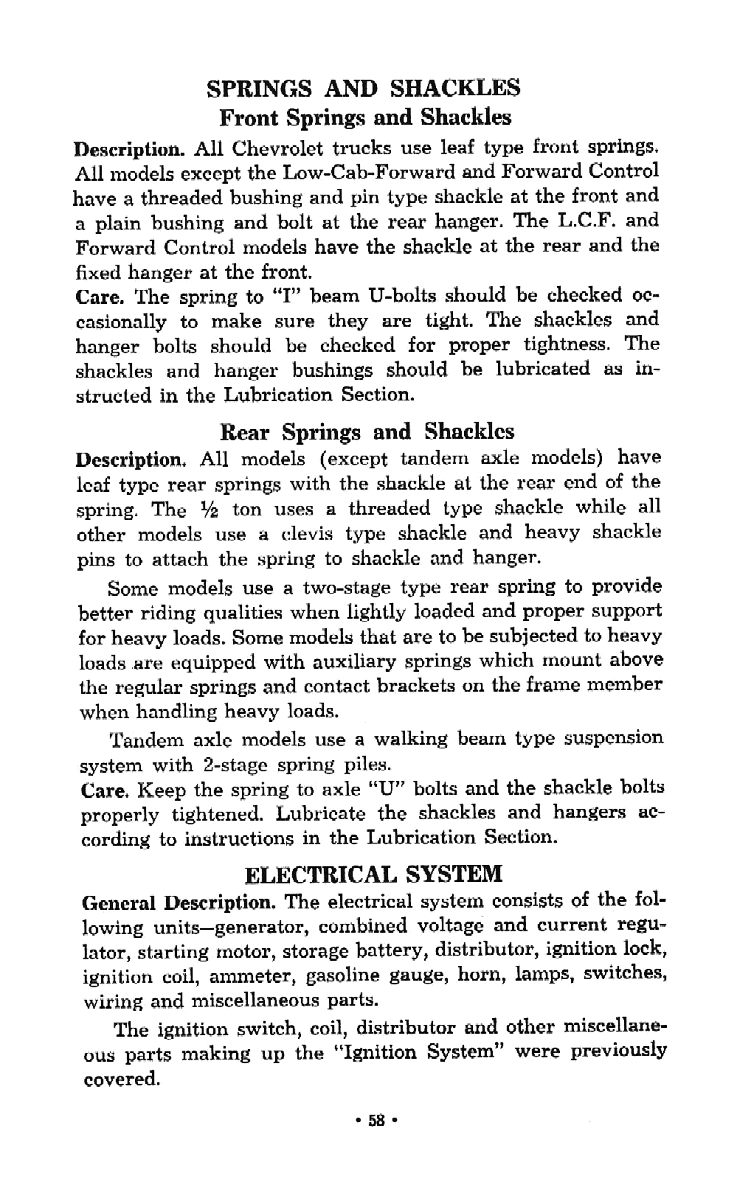 1956 Chevrolet Trucks Operators Manual Page 73